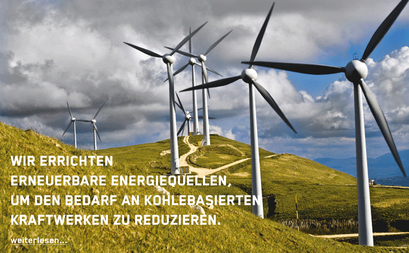 Wir errichten erneuerbare Energiequellen